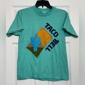 Vintage Taco Bell small shirt single stitch Baja Blast color